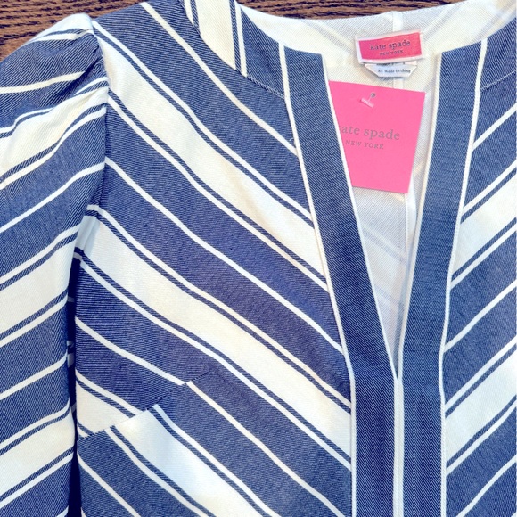 NWT! KATE SPADE Double Cloth Stripe Top, XS - Picture 4 of 9